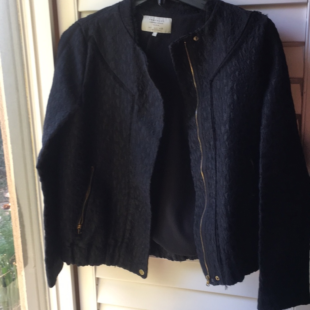 Black on black zip front  Zara jacket